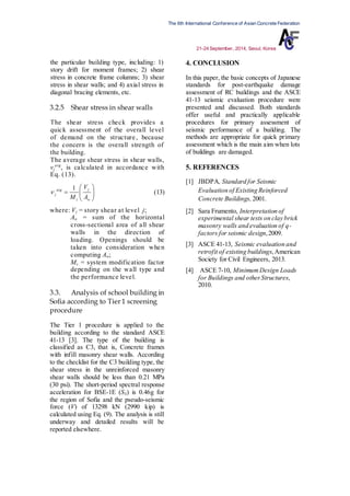 SEISMIC EVALUATION OF REINFORCED CONCRETE AND MASONRY BUILDINGS BUILT ...