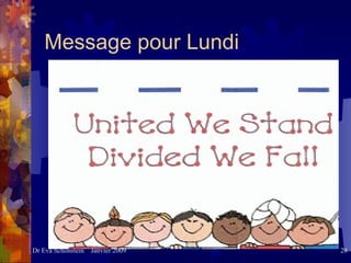 Message pour Lundi  