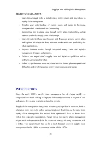 supply chain and logistics management | DOC