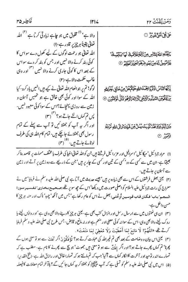 Surah Faatir With Urdu Translation Besturdubook