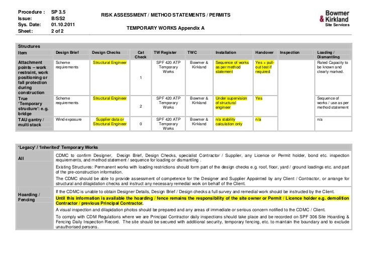 3 5 temporary works appendix a