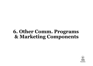 6. Other Comm. Programs
& Marketing Components
 