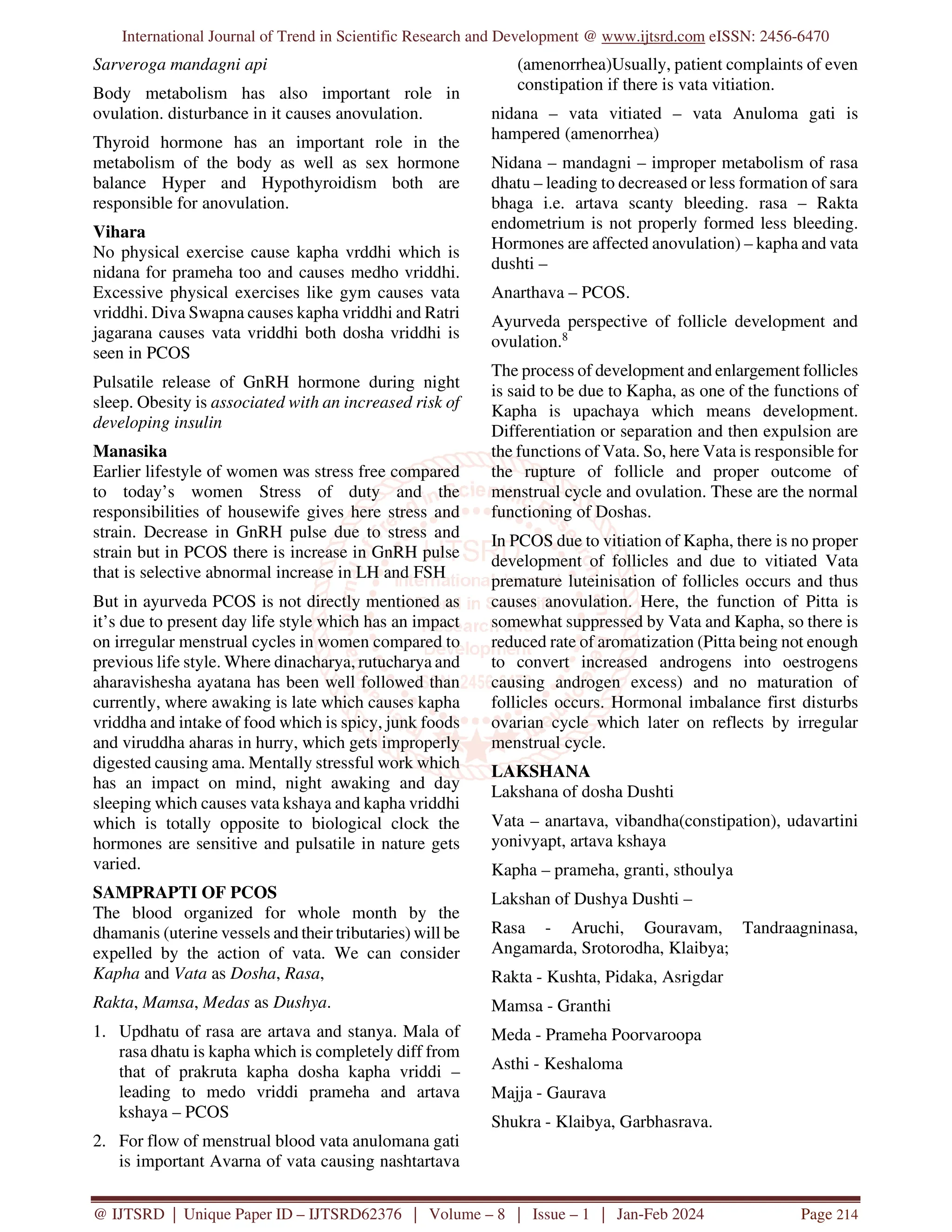 Understanding PCOS through Ayurveda and its Different Treatment ...