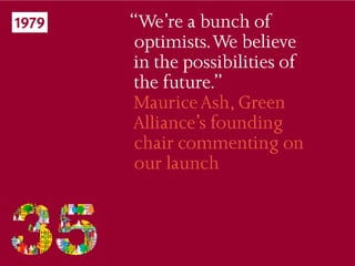 35 years of Green Alliance 1979-2014