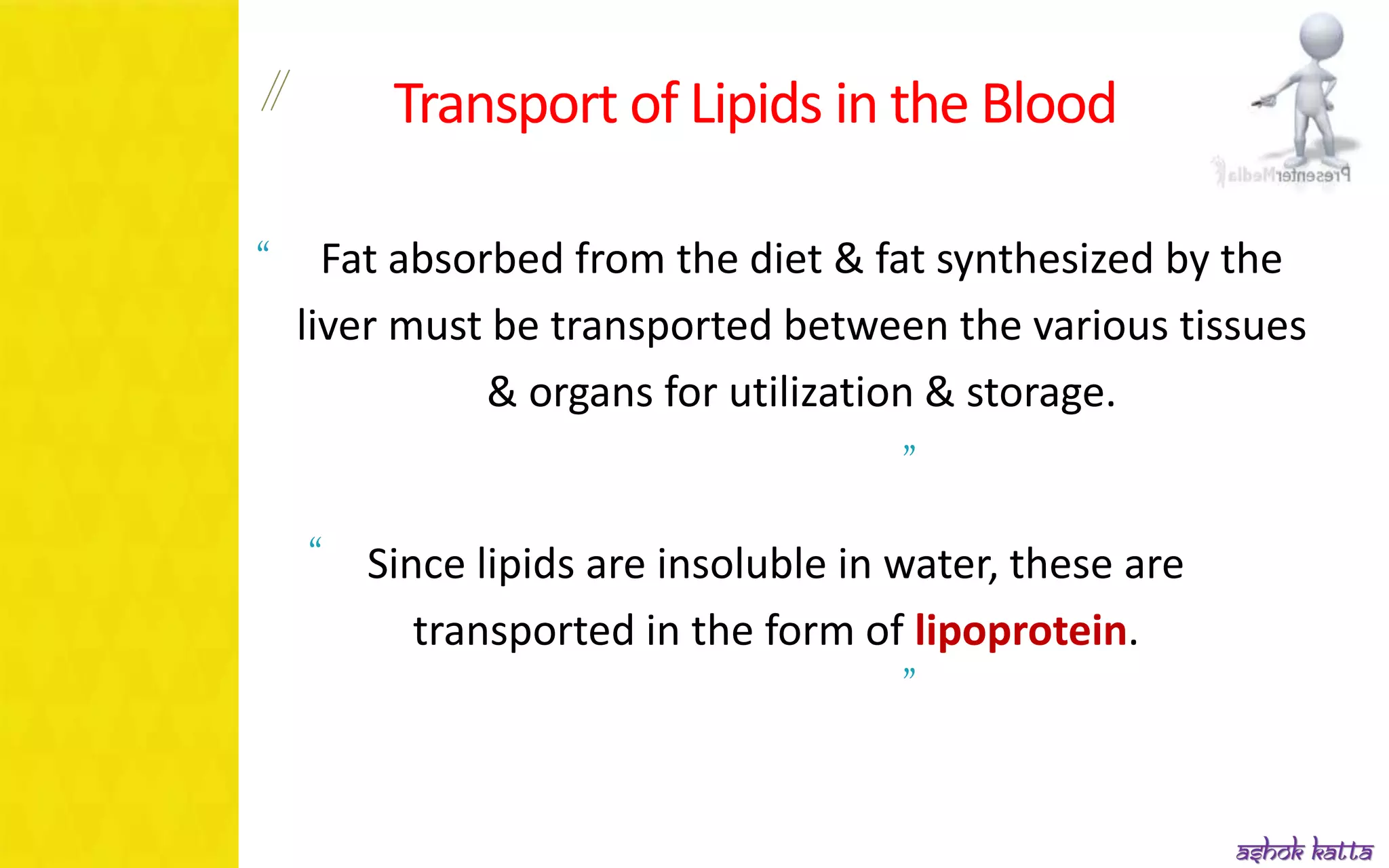 Lipoprotein metabolism - (transport of lipids in the Blood) | PPSX