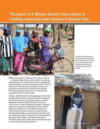 West and Central Africa (WCA) Annual Report - 2017 : The power of 3: Women farmers front runners in creating community seed systems in Burkina Faso