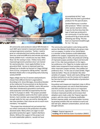 West and Central Africa (WCA) Annual Report - 2017 : The power of 3: Women farmers front runners in creating community seed systems in Burkina Faso