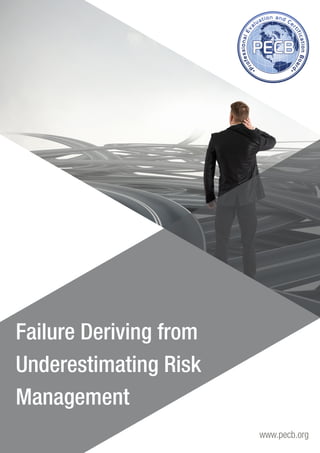 www.pecb.org 
Failure Deriving from 
Underestimating Risk 
Management 
 