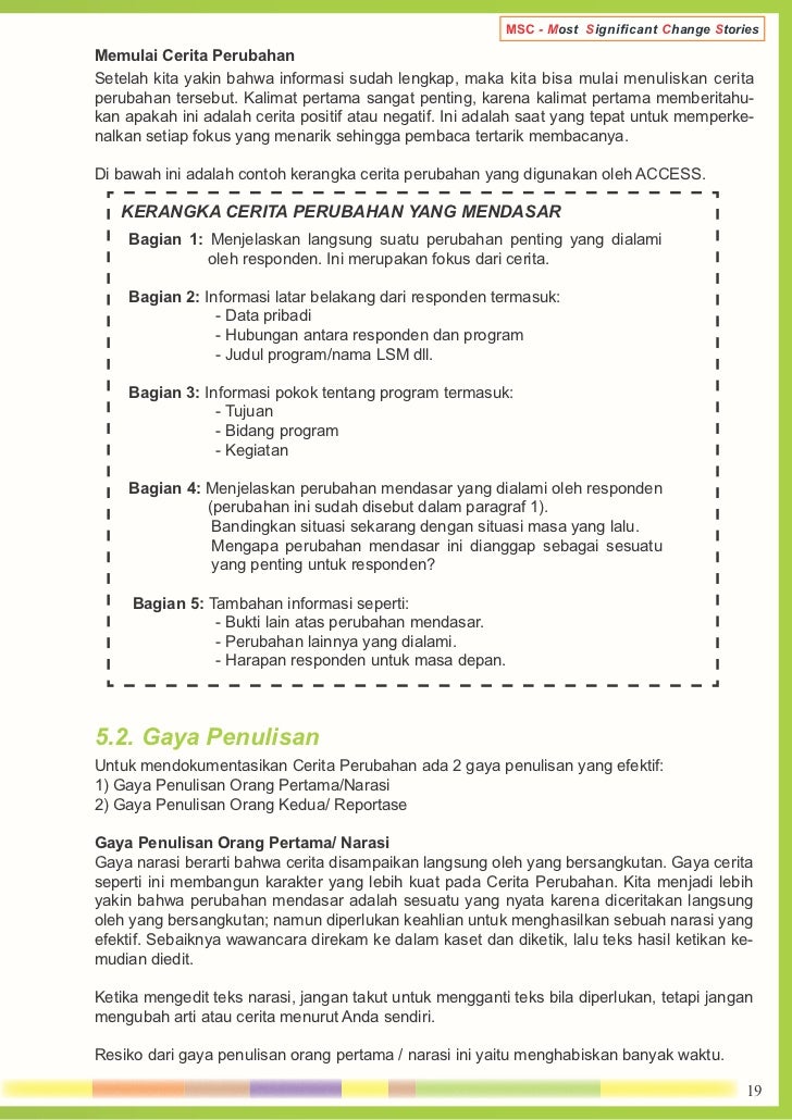 cerita cinta yang negatif Monev Partisipatif Cerita Perubahan yang Mendasar Sebuah 