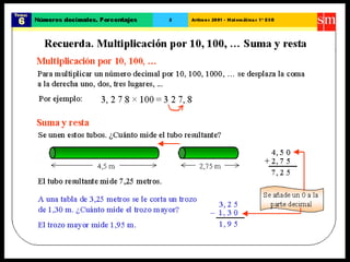 36. números decimales porcentajes