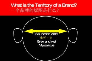 What is the Territory of a Brand? 一个品牌的版图是什么？ Six inches wide 6 英寸宽 Grey and wet Mysterious 