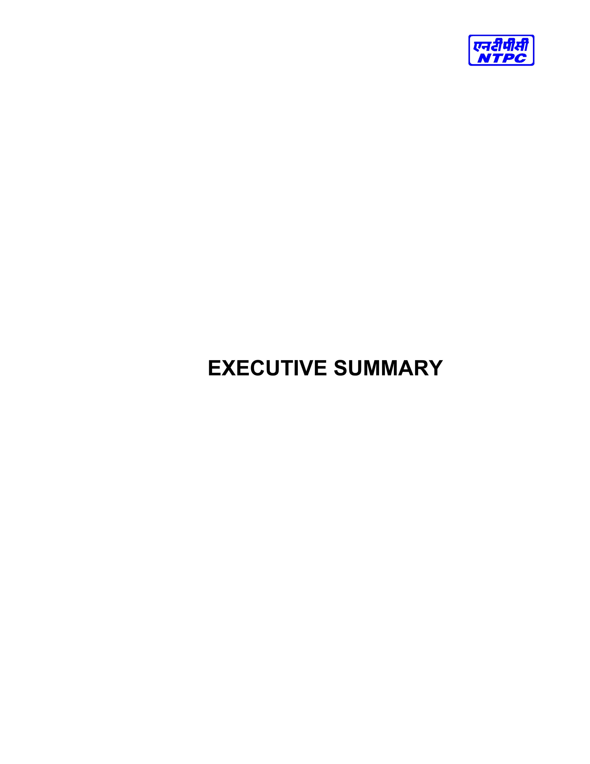 EXECUTIVE SUMMARY
 