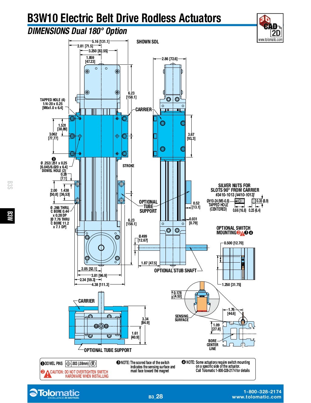 Ball Screw Linear Actuators B3S/Linear Belt Drives B3W/M3W