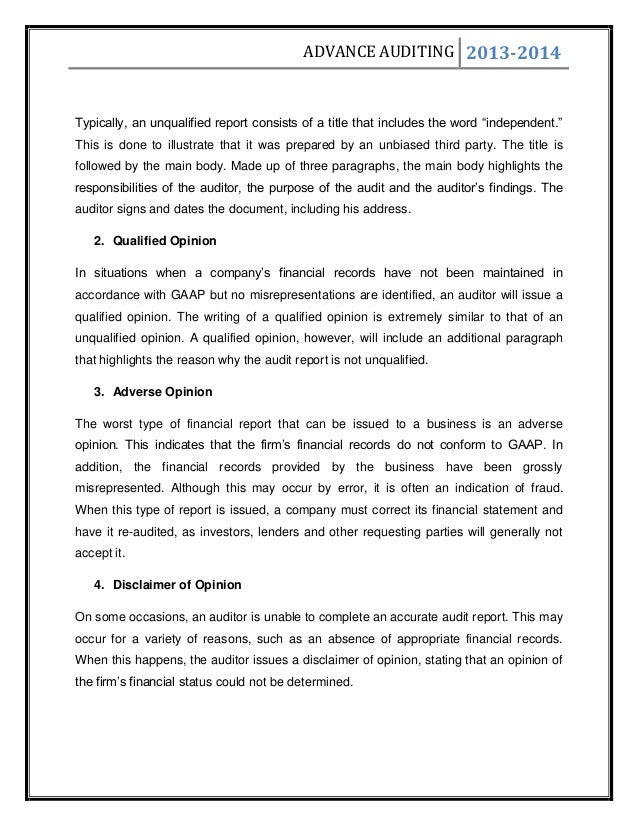 audit report example