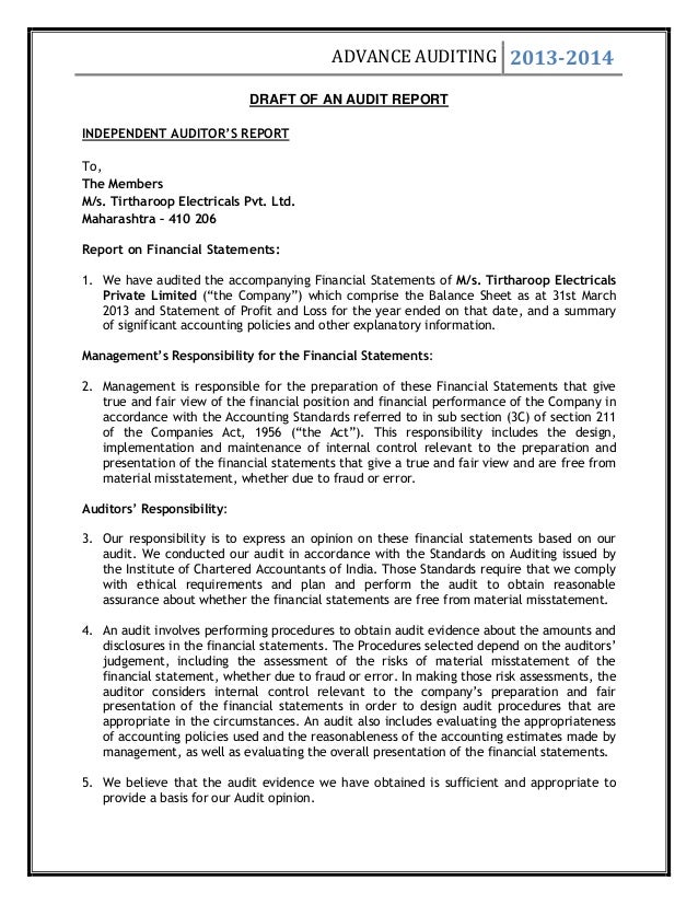 audit report example