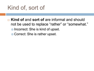 Rather Using As Somewhat Example Common Grammar Mistakes explained in simple words.ppt