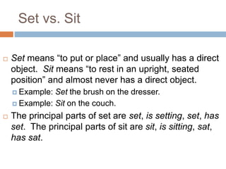 Sentences Sit Common Grammar Mistakes explained in simple words.ppt