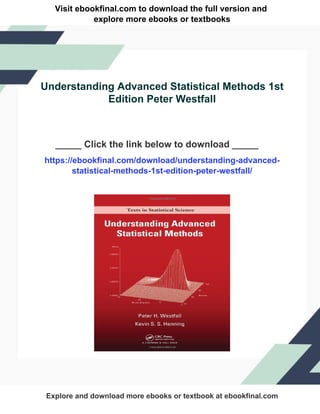 Understanding Advanced Statistical Methods 1st Edition Peter Westfall | PDF