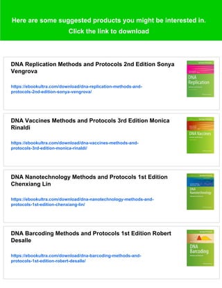 DNA Methylation Methods and Protocols 2nd Edition Jörg Tost (Auth.) | PDF