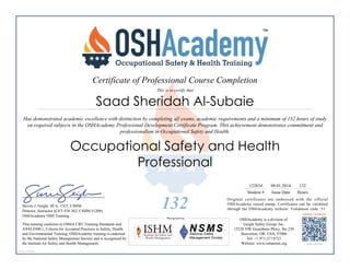 Safety and Health-Professional