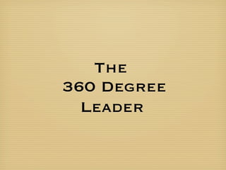 The
360 Degree
  Leader
 