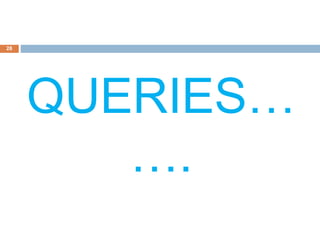 QUERIES…
….
28
 