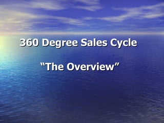 360 Degree Sales Cycle  “The Overview” 