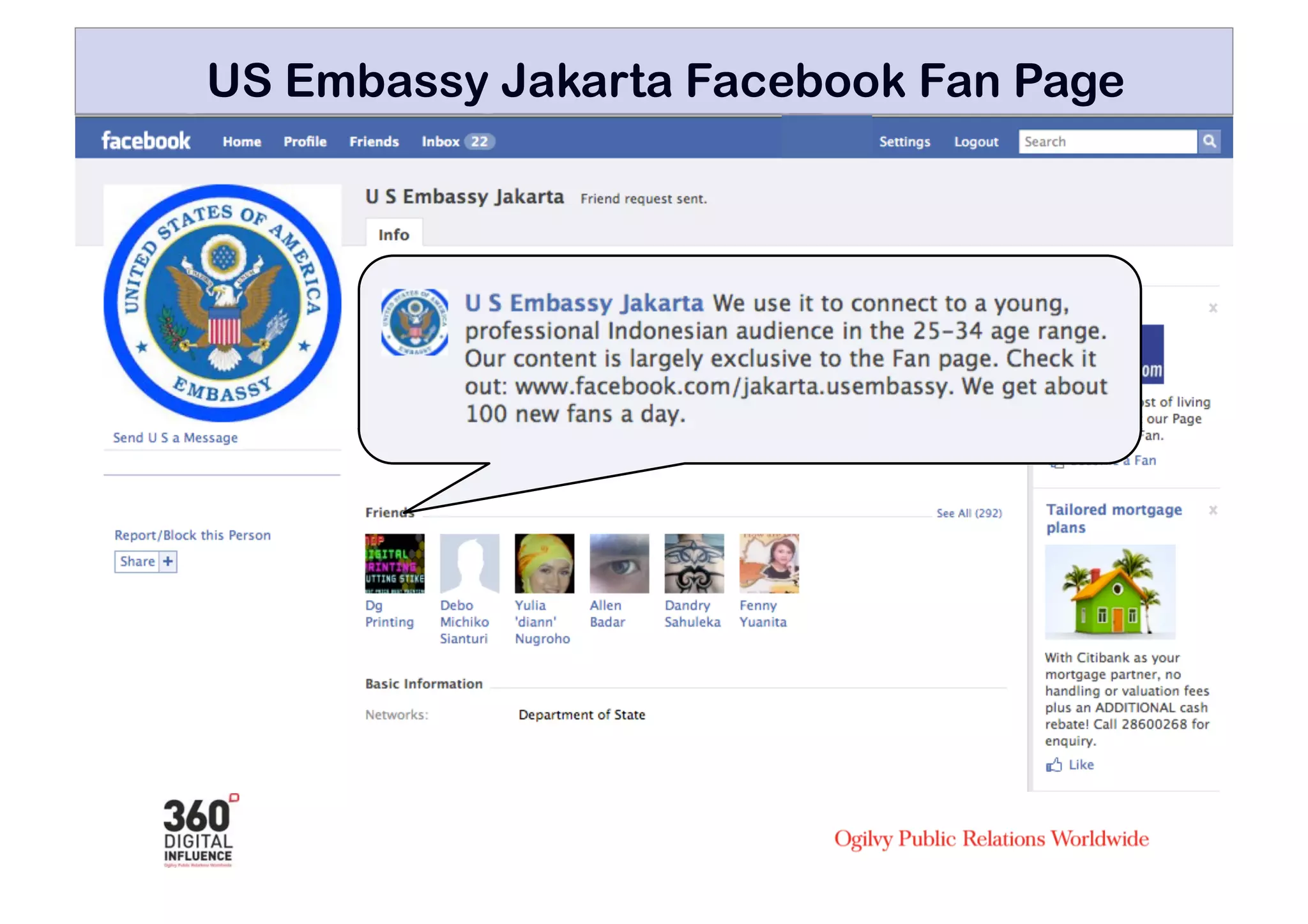 US Embassy Jakarta Facebook Fan Page
 