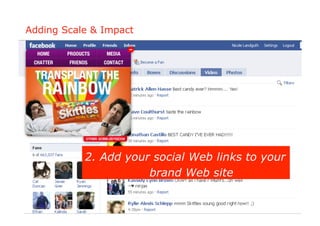 Adding Scale & Impact




           2. Add your social Web links to your
                      brand Web site
 