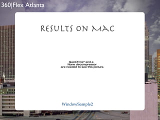 Results on Mac WindowSample2 