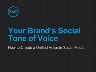 Your Brand’s Social
Tone of Voice
How to Create a Unified Voice in Social Media
 