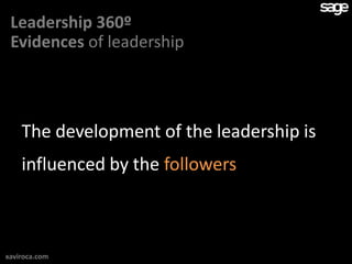 Leadership 360º
 Evidences of leadership



    The development of the leadership is
    influenced by the followers



xaviroca.com
 