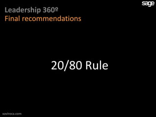 Leadership 360º
 Final recommendations




               20/80 Rule


xaviroca.com
 