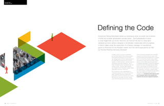 Culture Code:
Defining the Code
360.steelcase.com | Issue 65 | 2726 | Issue 65 | 360.steelcase.com
Defining the Code
Economist Pankaj Ghemawat stirred up controversy when he wrote “just a fraction
of what we consider globalization actually exists… [and] globalization’s future
is more fragile than you know.” But how can that be? We live in a wired (and
wireless) economy where a designer in Amsterdam collaborates with an engineer
in Silicon Valley under the supervision of a Parisian manager, to manufacture
goods in Shenzhen for the Brazilian market. Isn’t this world supposed to be “flat,”
as Thomas Friedman famously declared?
In reality, much of our work is distributed
across distant places, and leading organiza-
tions identify globalization as one of their
key strategic goals. But the potential power of
our globalized economy has yet to be fully
realized. “In 2004 less than 1 percent of all U.S.
companies had foreign operations, and of
these the largest fraction operated in just one
foreign country… None of these statistics
has changed much in the past 10 years,” states
Ghemawat in his book “World 3.0.”
The incongruous state of globalization is
nowhere as apparent as in the physical work-
place. Workers' behaviors, preferences,
expectations and social rituals at work around
the world can vary vastly, yet many multina-
tional firms that expand to far-flung corners
of the world simply replicate their workplace
blueprints from home. Should today’s work
environments become globalized into a cohesive
form? Or should they remain locally rooted?
The global business world has shed a bright
light on cultural differences and generated
an extensive examination of values and behaviors
around the world. Yet despite obvious differ-
ences in the design and utilization of work
environments, little attention has been given to
the implications of culture on space design.
As a result, leaders of multinational organizations
often don’t realize that, when used as a
strategic tool, workplaces that balance local
and corporate culture can expedite and
facilitate the process of global integration.
 