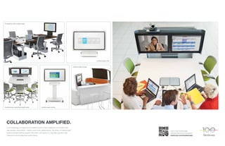 Learn how media:scape
removes barriers to innovation.
steelcase.com/mediascape
In an increasingly complex and competitive world, where creativity and innovation are
vital, people—everywhere—need to work more collaboratively. The family of media:scape™
products brings together people, information and space in a way that augments their
interaction and amplifies their performance.
Collaboration amplified.
FrameOne with media:scape
media:scape standing-height table
media:scape lounge
media:scape mobile
media:scape mini
 