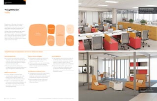 64 | Issue 65 | 360.steelcase.com 360.steelcase.com | Issue 65 | 65
Considerations for addressing the five key workplace issues
Optimize Real Estate
	In a country very familiar with close living
conditions, Indian workers tolerate high levels
of density. Working remotely is limited and
employees highly value having an assigned
space they can personalize.
	Leadership spaces should reflect the
accepted hierarchy, but can be condensed to
allow more space for collaboration areas.
Enhance Collaboration
	Indian’s collective nature lends itself
to collaboration, although it is still a new
behavior that needs to be fostered by
providing a range of collaboration options.
	Eager to build relationships with global
counterparts, videoconferencing spaces will
help workers in this high-context culture
gain deeper understanding and trust with
distributed teammates.
Attract, Develop  Engage
	Technology-rich spaces are important to
workers in an economy with booming
employment and high turnover.
	Offering amenities, such as informal collabo-
ration spaces and a modern aesthetic,
sends a message to employees that they
are highly valued.
Build Brand and Activate Culture
	Transparency is important for Indian employ-
ees who want to see and be seen by
leadership. Create spaces where leaders and
employees can interact and share ideas.
	Brand messaging throughout the space
helps build loyalty among workers and
influences behavior.
Enrich Wellbeing
	Tight deadlines and productivity quotas can
be stressful within a culture for which time
is not a strictly linear progression. Providing
spaces for respite or refreshment can
help balance the natural rhythms of relaxation.
	Ergonomic seating at the work station is
critical for India’s long work hours. Areas
for alternative postures are important to
get employees out of their seats and moving
throughout the day.
Workplaces in India today are steeped in
tradition, designed to support a widely
accepted autocracy. Lavish executive offices
reflect status and power, juxtaposed with
employee spaces that are modest and
compact. Booming employment has caused
high employee turnover, causing Indian
organizations to think about the workplace as a
tool to attract the best and brightest. Consider
design strategies that recognize the role of
hierarchy and go on to explore ways to support
rapidly evolving work styles.
Thought Starters
India
Country PRofiles
INDIA
Resident
Neighborhood
Executive
Leadership
Zone
Resident
Neighborhood
Resident
Neighborhood
Arrival
Zone
Collaboration
Zone
High density work environments
can feel spacious when planned
in open areas with high visibility
and access to natural light.
Gen Y workers in India value
informal areas for collaboration
or relaxation.
The spaces shown here are intended to help spark ideas. Every product is not available in every country.
 
