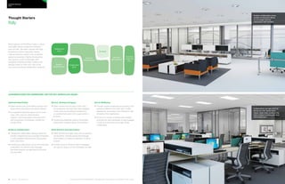 70 | Issue 65 | 360.steelcase.com 360.steelcase.com | Issue 65 | 71
Considerations for addressing the five key workplace issues
Optimize Real Estate
	Italian workers are comfortable in dense work
areas where boundaries are clearly defined.
	A progressive executive space can be more
open, with zones for administrative
support, receiving guests and interaction
with employees immediately outside the
private office.
Enhance Collaboration
	Transparent collaboration settings within the
resident neighborhoods encourage employees
to shift between individual and collaborative
work more often.
	Positioning collaboration zones near individual
work areas can reinforce the message
that these spaces are desirable and should
be used often.
Attract, Develop  Engage
	Italian workers tend to stay in their jobs—
the workplace can help them stay engaged
in their work by increasing transparency,
so workers feel a part of the organization’s
purpose.
	Positioning leadership close to employees
helps foster a greater sense of connection.
Build Brand  Activate Culture
	Italian workers are highly loyal, and co-workers
are like family. Include spaces that leverage
that tendency to foster socialization of ideas
at work.
	Provide zones to reinforce brand messages
not only for visitors, but for employees as well.
.
Enrich Wellbeing
	Younger workers especially are seeking more
personal fulfillment from their jobs. Create
spaces that encourage more interaction with
all levels of the organization
	Access to a variety of spaces with multiple
postures will help employees to stay engaged
in their work and have a stronger sense
of belonging.
Work happens at the office in Italy, a culture
that highly values a distinction between
work and life. Like other cultures with high
tendencies toward masculine values,
making hierarchy visible in the workplace
design is important. Highly individualistic,
this culture is most comfortable with
assigned workplaces where workers can
develop ideas on their own, then bring
into more structured collaboration sessions.
Thought Starters
Italy
Country PRofiles
ITALY
Collaboration
Zone
Resident
Neighborhood
Resident
Neighborhood
Executive
Administration
Collaboration
Zone
Executive
Leadership
Zone
Enclaves
Position collaboration zones
outside of executive offices
to encourage informal
interactions with workers.
Collaboration can take place at
the bench with nearby team
mates, while video conferencing
helps connect workers with their
distributed team.
The spaces shown here are intended to help spark ideas. Every product is not available in every country.
 