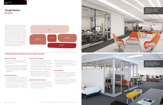 88 | Issue 65 | 360.steelcase.com 360.steelcase.com | Issue 65 | 89
Considerations for addressing The five key workplace issues
Optimize Real Estate
	Russian workers tolerate fairly dense work-
station planning, which affords extra room for
alternative spaces.
	Executive offices are important to the culture;
explore reduced footprints with enhanced
spaces that reflect status by including high-
end surfaces and materials, and embedded
technologies.
Enhance Collaboration
	Socializing and tight bonds are integral to the
Russian culture. Cafes in close proximity to
work areas can build on that cultural trait and
encourage informal collaboration sessions.
	A collaboration “concourse”—a range of spaces
within a high-traffic area—can promote
more regular shifts between “I” and “we” work.
Attract, Develop  Engage
	The work environment is becoming a power-
ful tool to attract the best talent, who are
looking for upbeat, creative environments that
also speak to the Russian desire for “homi-
ness”. Providing a variety of spaces to choose
from based on the type of work they need
to do can help workers stay more engaged.
	Russians change jobs with increasing
frequency. Open spaces that help them feel
connected to the organization’s purpose
and to other workers can improve retention.
Build Brand  Activate Culture
	Brand and company culture are new concepts
to most Russians and not fully utilized yet.
Especially for multinationals, design spaces
that are authentic to the brand to increase
understanding and build trust.
	In this culture where family and friends
are extremely important, brand and company
loyalty can be cultivated by creating
spaces that promote a sense of community
and belonging.
Enrich Wellbeing
	A more egalitarian approach to space, and
more choice and control over where and
how they work will help employees feel less
stressed and more highly valued.
	In a country where pollution-related health
conditions exist, emphasis on sustainable
materials and practices in the workplace can
enhance workers’ wellbeing.
Like other developing nations, change has
happened rapidly, which means Russian work-
places are both grounded in traditions, yet
quickly incorporating new ideas and new ways
of working. Despite its vast territories, urban
real estate is expensive, especially in Moscow.
Open-plan environments offer cost savings and
are becoming more common as multinational
firms stream into Russia, though they contrast
dramatically to the traditional Soviet “cabinet-
style” layout in which enclosed rooms line long
hallways and the size and location of each of-
fice reflects hierarchy. Change management
strategies will be key to help Russian workers
embrace new workplaces and styles.
Thought Starters
Russia
Country PRofiles
russia
Arival
Resident
Neighborhood
Leadership
Resident
Neighborhood
Collaboration
Zone
A collaboration “corridor” offers
workers a range of spaces
that promote more egalitarian
interactions.
Transparency for Russian
leadership spaces builds on the
culture's tendency for inclusive-
ness and nurturing.
The spaces shown here are intended to help spark ideas. Every product is not available in every country.
 