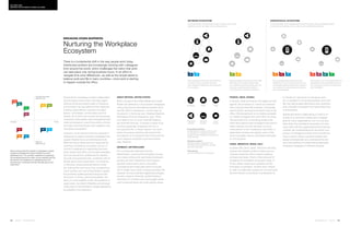 workplace home
coworking
facitilies*
business
centers*
*Coworking facilities
an alternative to working at home, with
an emphasis on creating community,
usually for self-employed individuals and
small startups
 
Business centers
individual offices available for rent
that share office equipment, services,
and other amenities
 
Third places
such as coffee-shops and libraries
travel
third
places*
Demands for increasing creative collaboration
and innovation have shown that rigid organi-
zational structures based solely on hierarchy
are proving to be less effective than networks.
Leading organizations comprise of project
teams, committees, communities and indi-
viduals, all of which are virtually and physically
networked. New places have emerged as alter-
native workspaces: coworking centers, innova-
tion hubs and third places have created a new
‘workplace ecosystem.’
However, not all cultures have the capacity or
willingness to adopt workplace strategies that
support flexible hours and distributed work.
National culture influences how large and far-
reaching a workplace ecosystem can be. A
country's readiness for expanding the work-
place beyond the office can be best evaluated
with two key factors: preference for separat-
ing work and personal lives, combined with at-
titudes about work supervision. For instance,
in Germany, where personal time is inviola-
ble, shifting the work hours has not gained as
much traction as in the United States, despite
the proficient spatial and technological infra-
structures. In China, with its employees’ ten-
dency to work together under the guidance of
supervisors, the extent of flexible work arrange-
ments seen in Great Britain is widely-adopted to
be adopted in the near-term.
Great Britain, United States
Work cultures in the United States and Great
Britain are defined by a trust-based managerial
culture and porous boundaries between work
and life. Work is ubiquitous—on the road, at
the airport, in the living room. Melanie Redman,
WorkSpace Futures researcher, says “What
is at stake is not so much work/life balance,
but work/life blurring.” A worker’s career is be-
coming organically integrated into his or
her personal life. In these nations, the work-
place ecosystem extends well beyond the
boundaries of the physical work environment;
work happens anywhere and everywhere,
says Redman.
Germany, Netherlands
For countries like Germany and the
Netherlands, nurturing the workplace ecosys-
tem means striking the right balance between
privacy and peer interaction while support-
ing both remote work and on-site tasks.
Considering that employees tend to actually
put in longer hours when working remotely, this
requires not only sufficient digital technologies,
but also support networks, governmental or
otherwise, for workers who must juggle career
with household tasks and child-rearing duties.
Breaking Down Barriers:
Nurturing the Workplace
Ecosystem
There is a fundamental shift in the way people work today.
Distributed workers are increasingly working with colleagues
from around the world, which challenges the notion that work
can take place only during business hours. In an effort to
navigate time zone differences—as well as the simple desire to
balance work and life in many countries—more work is starting
to happen outside the office.
CN
MA
RU
IN
DE
GB
NL
US
IT
ES
FR
Compartmented
Work  Life
Blurred
Work  Life
Control Trust
Work happens anytime and anywhere and
workers in these countries have been
early adopters of alternative work practices
for a long time. 
GB US
Working outside of the office is a fact of life.
After years of home office experimenta-
tions, German and Dutch workers are now
moving to coworking environments to
enjoy work and community interaction.
NL DE
The need for control and supervision and
the preference for separating work and
life is limiting the practice of alternative
work strategies.
CH MA ITES
The corporate office is still the primary
destination for work in these countries, but
an emerging offering of alternative spaces is
occurring and is rapidly transforming urban
and rural landscapes.
RUIN FR
France, India, Russia
In Russia, India and France, the legacy of man-
agerial culture based on control is combined
with a blurred work/life boundary. Employees
spend all their working hours (and more) in the
office. Distributed work is not widely accepted
by middle managers and work often can seep
into personal time. Coworking centers and
other third spaces have emerged in big cities in
these markets, but the adoption curve by
corporations is low. Freelancers and other in-
dependent workers are regular users of the
work ecosystem versus corporate employees
or civil servants.
China, Morocco, Spain, italy
In places like China, Spain, Morocco and Italy,
workers and leaders prefer to keep work ex-
clusively inside the office, making distribut-
ed tasks less likely. There is little demand for
enlarging the workplace ecosystem today. In
China, where supervisors’ guidance at the
workplace is prevalent, workers don’t expect
to seek out alternative spaces for focused work
like their British or American counterparts do.
A “hands-on” approach to managing work-
ers, in addition to the divide between work and
life, has discouraged alternative work practices
and a broader ecosystem from becoming more
commonplace.
Distributed teams collaborating in order to in-
novate is an economic reality and a strategic
goal for many organizations, but it is only pos-
sible when the workplace ecosystem is in har-
mony with both the organizational and national
cultures. By understanding the dominant com-
ponent of managerial culture and work-life blur-
ring in a given culture, business leaders and
design professionals can understand the bar-
riers and enablers of implementing alternative
workplace strategies in different markets.
106 | Issue 65 | 360.steelcase.com 360.steelcase.com | Issue 65 | 107
Network EcoSystem
In this ecosystem, workers have a range of options, but culture
determines which are viable and most appropriate.
Hierarchical Ecosystem
In this ecosystem, work happens exclusively at the office. Some employees, based
on position and activities, may be able to work at alternative locations.
Not all cultures have the capacity or willingness to adopt
workplace strategies that support flexible hours and
distributed work. The countries’ readiness for expanding
the workplace beyond the office can be evaluated with two
key factors: their preference for separating work and
personal lives, combined with their attitudes about work
supervision.
Culture code
MAPPING thE PAttErNS oF Work CULtUrES
 