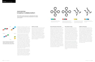 CHFR
Conditions for innovation are complex. “A work
environment is much larger than just a sum of
its furniture,” says Yasmine Abbas, professorial
research fellow at Zayad University. In a world
where technology has enabled workers to per-
form tasks anywhere, physically going to work
takes on a significant meaning. Abbas sums it
up: “Space is about creating a community.”
A space that is optimized for innovation en-
courages new ideas to flow and realize
their potential. But an ideal configuration in
Minnesota may not work the same way in
Guangdong. Design must take cultural traits
into consideration. How much a culture is
open to innovative collaboration practices can
be predicted by comparing two sets of behav-
ior. On the one hand, a culture’s agility can be
measured by whether workers are generally re-
sistant or open to change. On the other hand,
how prone they are to sharing or guarding in-
formation can be an indicator of how comfort-
able they are with collaborative work. Together
these attributes help us seek solutions for de-
signing creative and collaborative spaces that
are appropriate to the culture.
Ultimately, fostering creativity and integrating
it into collaborative processes requires an ap-
propriate management culture. Understanding
cultural similarities and differences between
countries is integral to inspiring fruitful col-
laboration among workers. When collaborative
spaces are designed with an understanding of
cultural norms, it can help foster innovation.
France, Italy, Spain
France, Italy and Spain can be loosely grouped
together as nations where interactions are ex-
plicit and take place in specific spaces. The
research shows that in cultures with a lower
tolerance for uncertainty, workers tend to be
careful about sharing information with col-
leagues and are deliberate before making big
changes. Accordingly, spaces and processes
of interaction need to be structured and ex-
plicit. Cafés and other informal spaces may be
regularly used for socialization, but it requires a
new set of protocols and executives leading by
example for these behaviors to be readily ad-
opted in the workplace.
India, Great Britain, United States
In agile and collaborative nations like the United
States, and India, interactive processes are
open-ended and not anchored to specific spac-
es. Perhaps it’s predictable that a country that
celebrates the concept of “open source”, the
United States has a work culture that requires
collaboration and participation. “Collaboration is
an iterative, rolling, often very informal process.
Collaboration relies on social networks, infor-
mal connections, and how many interactions
you have during the day,” says Julie Barnhart-
Hoffman, Steelcase design researcher. India,
which is in a dynamic state of change, shows
how a nation can quickly adopt technologies to
become a new, global business hub. Even as
the nation is undergoing great social changes,
personal relationships continue to be valued,
making collaboration an ingredient necessary
for doing business. An individual desk in this
South Asian nation can easily double as a place
for communal interaction among colleagues ac-
cording to Wenli Wang, a member of the culture
study research team at Steelcase.
FUELING INNOVATION:
Creative Collaboration
What makes a culture more prone to collaborating than others?
How can employers channel these characteristics into creativity
and innovation?
Agile
CN
MA RU
IN
DE
GB
US
IT
ES
FR
Steady
Guarding Sharing
NL
China, MOROCCO, RUSSIA
In China, Morocco, and Russia companies
take internal confidentiality seriously, which
means workers have been traditionally cau-
tious about sharing knowledge. While team-
work within the same branch of an organization
is emphasized, different departments tend to
be highly segregated in separate spaces. So
there tend to be few—if any—places dedicat-
ed to interdepartmental interaction among col-
leagues. In a high context culture, collaboration
with colleagues in other parts of the world can
become more fluid and productive if space is
designed to promote the use of video, allow-
ing workers to derive meaning from nonverbal
cues and other elements that add context.
Cafés are other spaces where interdepart-
mental communication can be encouraged. In
Russia, kitchens have traditionally been impor-
tant aspects of the Russian work life, but they
were often relegated to small corners where
function was more important than socialization.
When the international group Sodexo opened
its Moscow office, it experimented with well-
stocked, open kitchens to encourage workers
to mingle.
Germany, Netherlands
Germany and the Netherlands share work cul-
tures that are steady and collaborative. In these
countries, the workers’ need for structure can
be seen in spaces that are specifically designat-
ed for collaborative work. Catherine Gall, direc-
tor of Steelcase WorkSpace Futures in Europe,
has worked extensively in Germany and ob-
serves that Germans are very open to sharing
information with colleagues, within a structured
framework. “They are used to working with
consultants, but they’d prefer to not have last-
minute changes to their plans. Their capacity to
collaborate is nuanced by the fact that process
discipline is very important and may constrain
the volume of new ideas,” she says. Employees
actively share information, but their interactions
take place in structured settings, like meetings
and conference calls.
How much a culture is open to innovative collaboration
practices can be predicted by comparing two sets
of behavior: a culture’s agility, measured by whether
workers are generally resistant or open to change; and
how prone they are to sharing or guarding information.
Creative collaboration tends to be intra-
departmental and takes place in dedicated
spaces following a formal process.
Creative collaboration tends to take place in
dedicated spaces (not always structured
collaboration spaces) following a formal process
and only with a select group of participants.
Creative collaboration tends to take
place anywhere; it is second nature to the
work culture.
Creative collaboration tends to take place in
structured collaboration spaces, following
a formal process and involves people from
both within and outside the organization.
DEMAIT ES RU GBUSNL IN
108 | Issue 65 | 360.steelcase.com 360.steelcase.com | Issue 65 | 109
Culture code
MAPPING thE PAttErNS oF Work CULtUrES
 