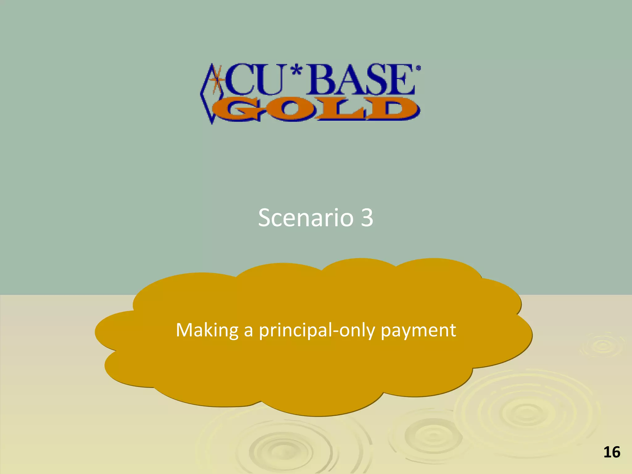 Scenario 3 Making a principal-only payment 