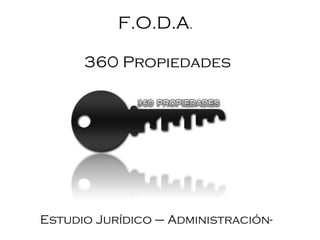 360 Propiedades
Estudio Jurídico – Administración-
F.O.D.A.
 