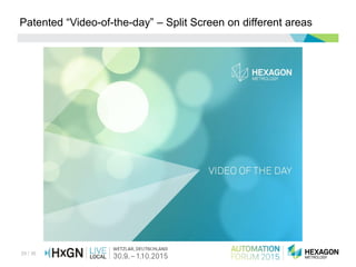 29 / 36
Patented “Video-of-the-day” – Split Screen on different areas
 
