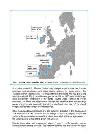Figure 1 National targets for Ocean Energy in Europe. Source: European Ocean Energy Association


In addition, several EU ...