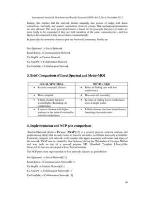 Network Community Profile Implementation of Network Community Profile using Local Spectral ...