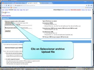 Clic en Seleccionar archivo Upload file
