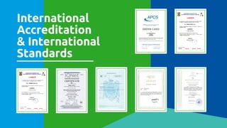 International
Accreditation
& International
Standards
 