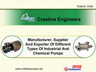 Manufacturer, Supplier And Exporter Of Different Types Of Industrial And Chemical Pumps 