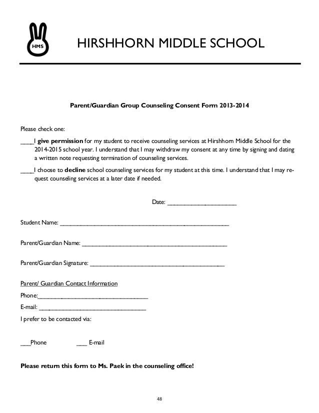 capstone project final school counseling informed consent form