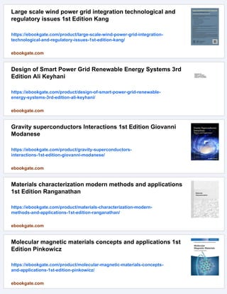 Superconductors in the Power Grid Materials and Applications 1st ...